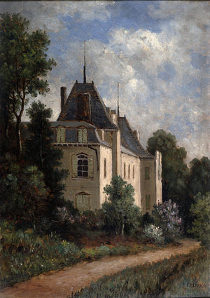 A Country Villa (oil on canvas)