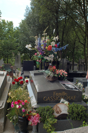 Tomb of Edith Piaf, cemetery of Pere Lachaise.