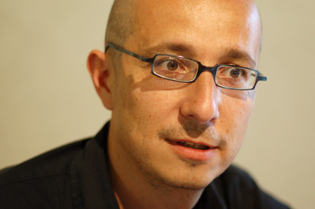 Portrait of Nicolas Offenstadt, French writer. Photography 2007.
