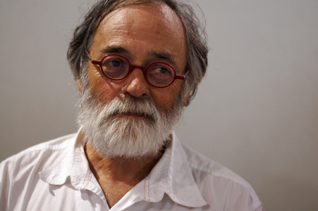 Portrait of Maxime Vivas, French writer. Photography 2007.