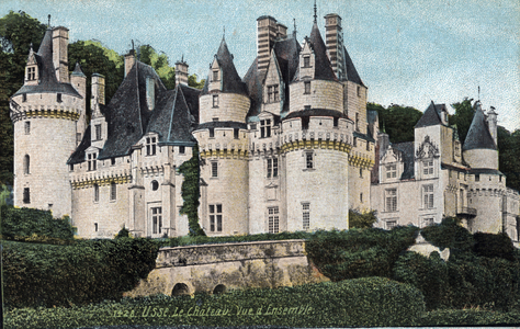 Chateaux de la Loire: View of the Chateau d'Ussé (Indre-et-Loire, Centre) Postcard, 20th century.
