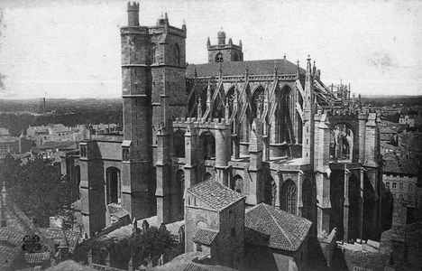 View of the cathedrale Saint Just (Saint-Just) in Narbonne, France.