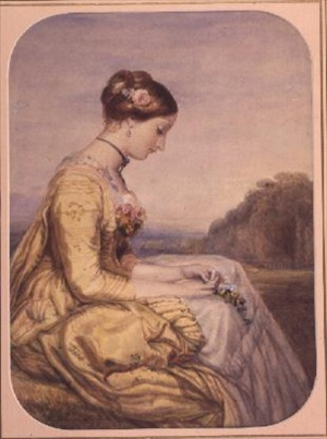 AB0100 Seated Lady in a Yellow Dress (w/c)