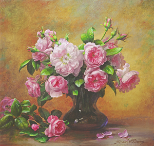 Roses of Sweet Scent and Velvet Touch (oil on canvas)