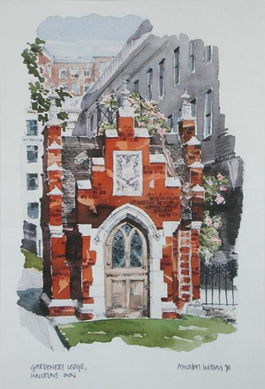 Gardener's Lodge, Lincoln's Inn, 1990 (w/c on paper)
