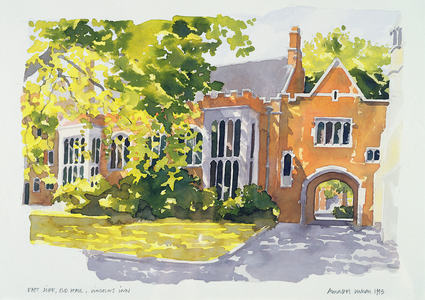 East Side, Old Hall, Lincoln's Inn, 1983 (watercolour on paper)