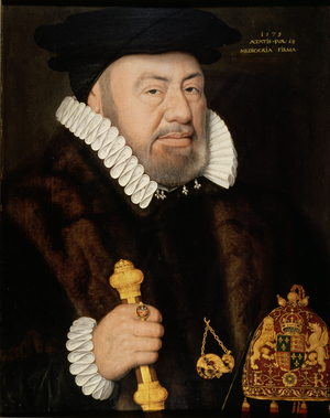 Portrait of Sir Nicholas Bacon (1509-79) 1579 (oil on panel)