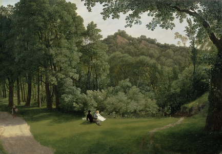 View of Blaise Castle Woods (oil on panel)