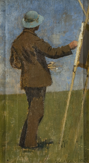 An Artist Painting Out of Doors, 1882 (oil on canvas)