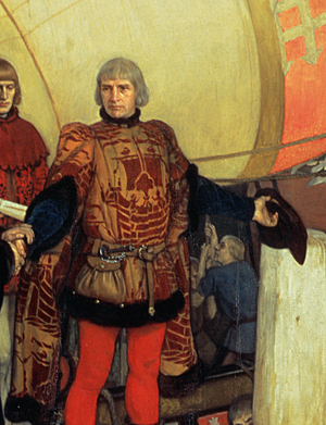 The Departure of John and Sebastian Cabot from Bristol on their First Voyage of Discovery in 1497, 1906 (oil on canvas) (detail of 2072)