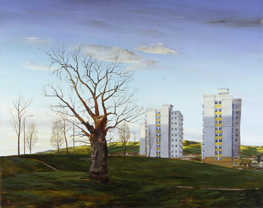 Oak House, Hartcliffe, 1998 (oil on aluminium)