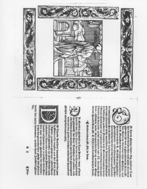 Sickbed with a pox victim, illustration from a medical treatise by Paracelsus (1493-1541) pub. 1553 (woodcut) (b/w photo)