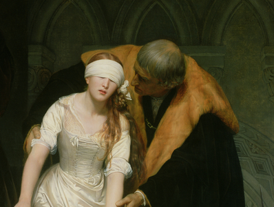The Execution of Lady Jane Grey, detail, 1833 (oil on canvas)