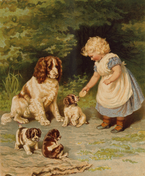 "Lena's Pets", early 20th century illustration