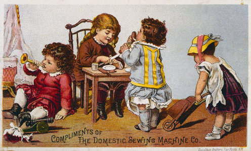 Card from the Domestic Sewing Machine Company, early 20th century American