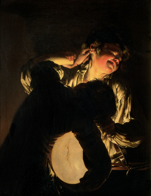 Two Boys Fighting over a Bladder, c.1767-70