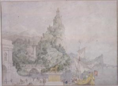 Landscape Composition: Study for a Drop-Scene for the Theatre at Broadmoor Asylum