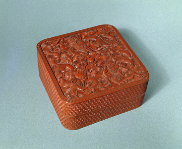Carved box, 18th century (cinnabar lacquer)