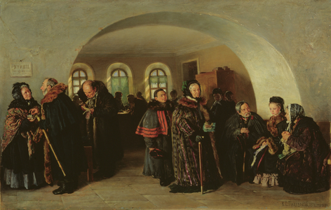 The Treasury at the Pension Day, 1876 (oil on canvas)