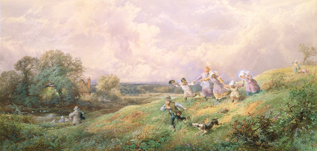 Children Running Down a Hill (w/c)