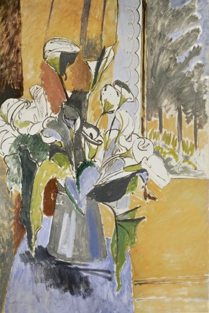 Flowers on the windowsill, 1912-13 (oil on canvas)