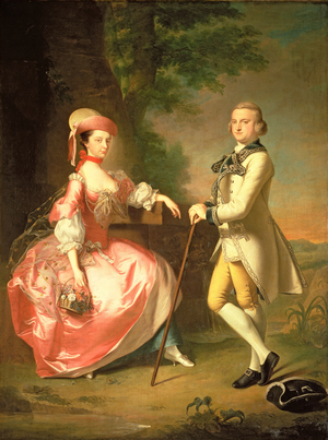 Sir John Pole, 5th Baronet, and his Wife, Elizabeth, 1755 (oil on canvas)
