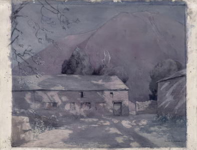 Moonlit Barn, 1933 (watercolour over pencil)