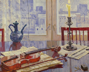 Still Life with Violin, 1951 (oil)