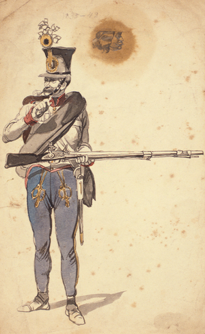 Private soldier of the Hungarian Infantry, 1835-1849 (watercolour)