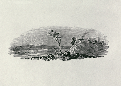 Winter Sunset from 'History of British Birds and Quadrupeds' (b/w engraving)