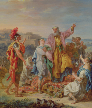 The Death of Calanus, 1779 (oil on panel)