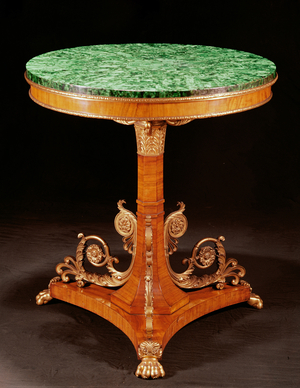 Table, Russian, early 19th century (malachite & wood)