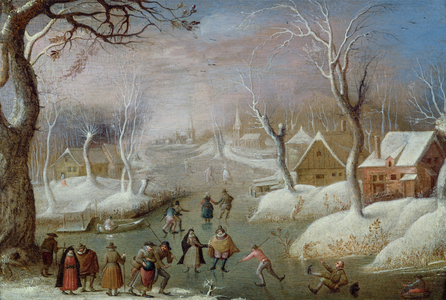 Winter Landscape with Skaters, 17th century