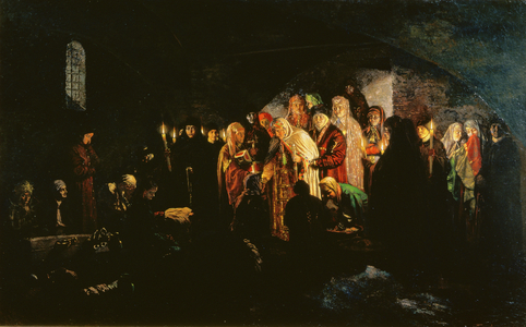 Empress Giving Alms, 1880 (oil on canvas)
