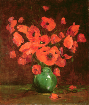 Vase of Flowers (oil on canvas)