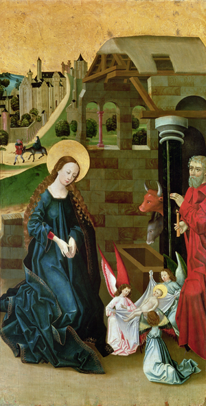 Adoration of the Infant Jesus (side panel of a Triptych)