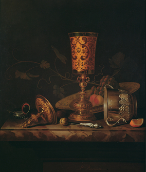 Still Life with Silver Goblets and Time Piece goblet