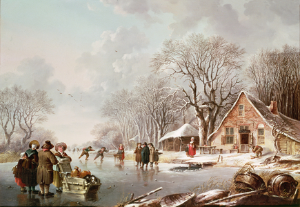 Winter Scene (oil on canvas)