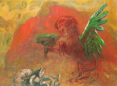 Pegasus and the hydra, c.1907 (oil on cardboard)