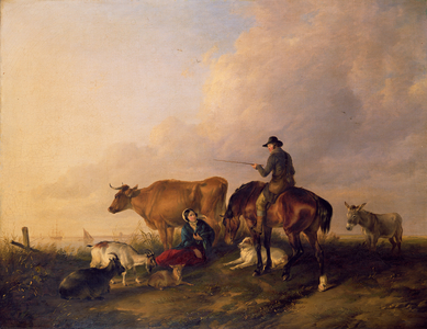 Coastal Landscape with Figures and Animals