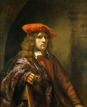 Portrait of a young man in a red cap (oil on canvas)