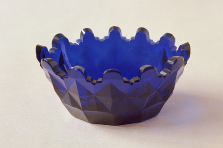 Blue cut-glass salt cellar, c.1800