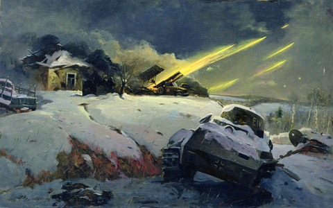 The Reply of Rocket Artillery, 1948 (oil on canvas)