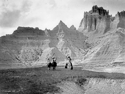 In the Bad Lands, c.1905 (b/w photo)
