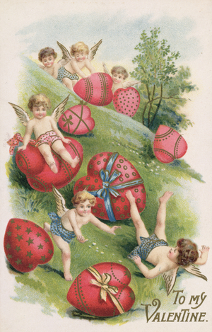 "To my Valentine".  Victorian card