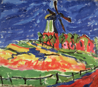 Windmill at Dangast, 1909 (oil on canvas)