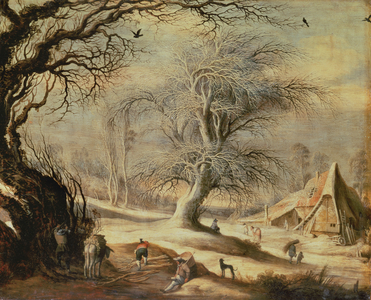 Winter Landscape (oil on panel)