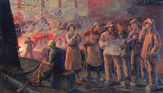 Before the shift work, 1937 (oil on canvas)