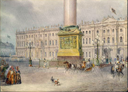 Palace Square in St. Petersburg, 1830s (oil on canvas)