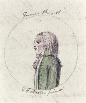 King of England James I, c.1790 (pen & ink and w/c on paper)